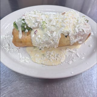Deep-Fried Jalapeño Cheese Dipped Burrito.